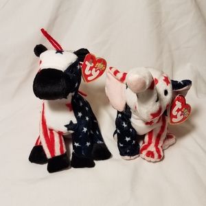 RARE SET:Lefty 2000 & Righty 2000 Ty Beanie Babies